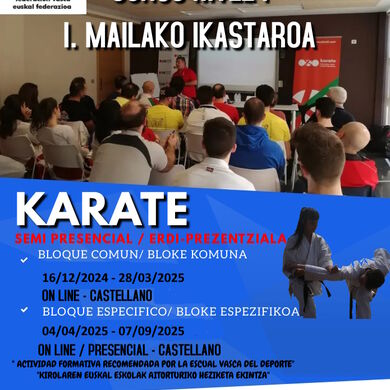 CONVOCATORIA DEL CURSO DE ENTRENADOR/A DE NIVEL I  -KARATE